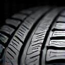Car tire tread close-up