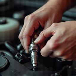 Auto tune-up with spark plugs and filter replacements